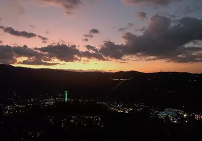 view of downtown gatlinburg at night from Anakeesta