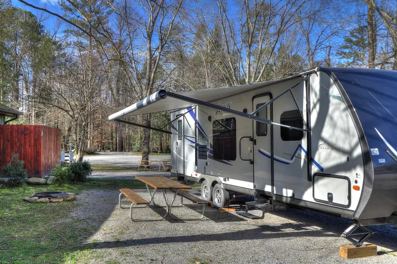 winter camping in the smoky mountains at Greenbrier