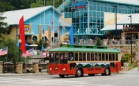 Gatlinburg Trolley in front of Ripley's